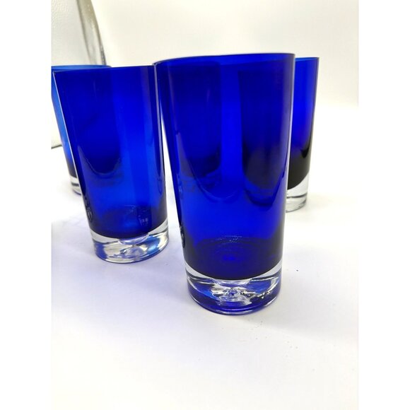 Block Stockholm Cobalt Blue Crystal Wine Glass Controlled  Vintage Block Stockholm Cobalt Blue Crystal Highball Glasses Set Of 6
